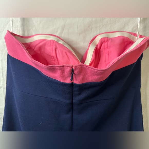 Lilly Pulitzer Strapless Colorblock Dress Pink & Navy Mini Size S - Picture 7 of 8